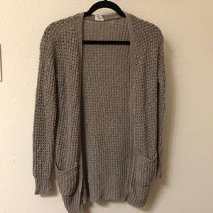 Taupe knit cardigan with pockets!!
